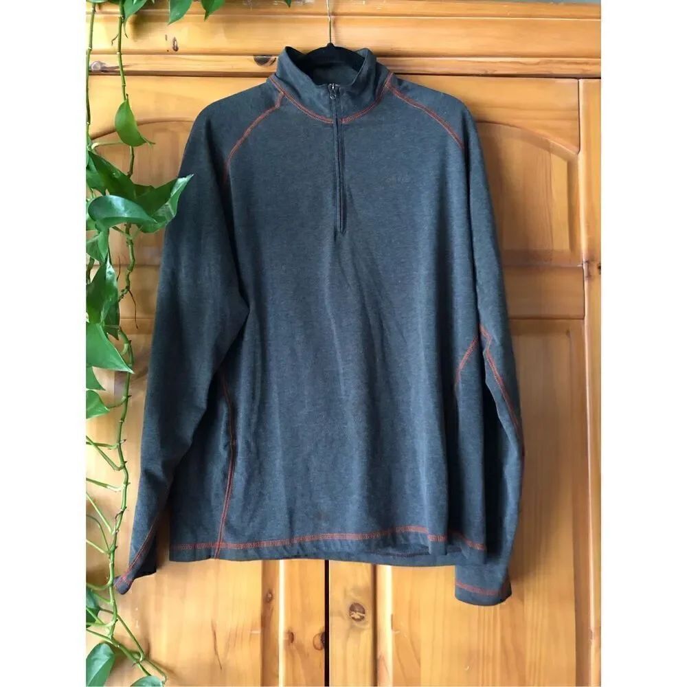 Orvis Trout Bum Pullover Men's M Heathered Gray Orange